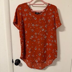 Premise Floral Orange Women's Top Size Medium